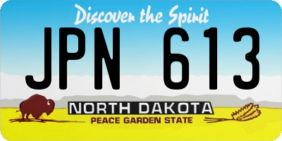 ND license plate JPN613