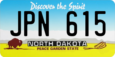 ND license plate JPN615