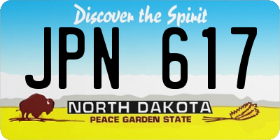 ND license plate JPN617