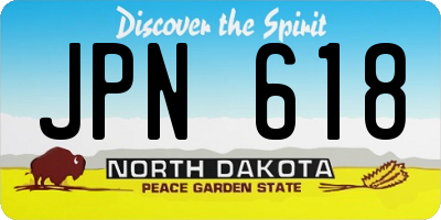 ND license plate JPN618