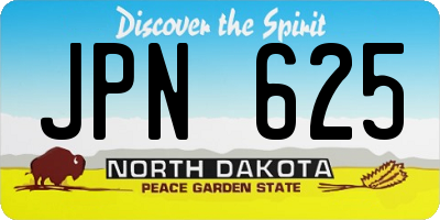 ND license plate JPN625