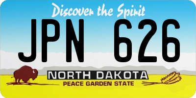 ND license plate JPN626