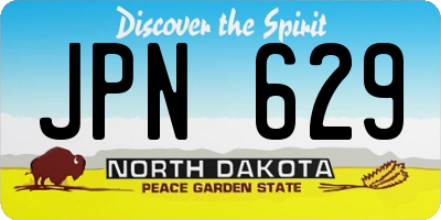 ND license plate JPN629
