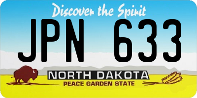 ND license plate JPN633