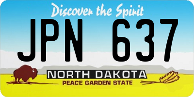 ND license plate JPN637