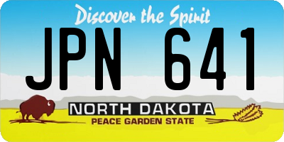 ND license plate JPN641