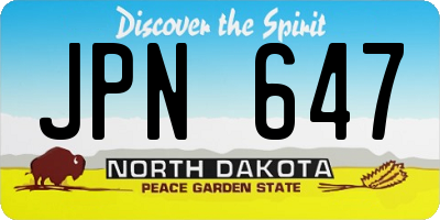 ND license plate JPN647