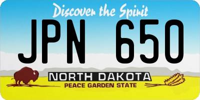 ND license plate JPN650