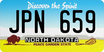 ND license plate JPN659