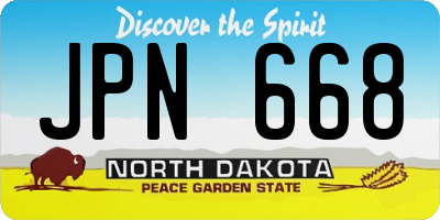 ND license plate JPN668