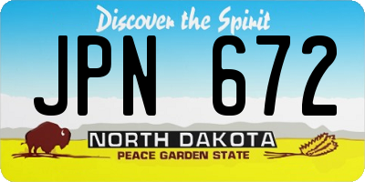 ND license plate JPN672