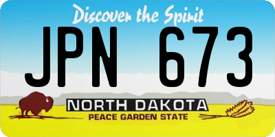 ND license plate JPN673