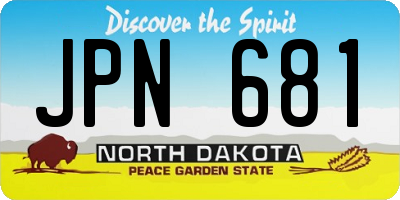 ND license plate JPN681