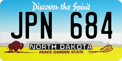 ND license plate JPN684