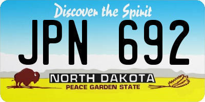 ND license plate JPN692