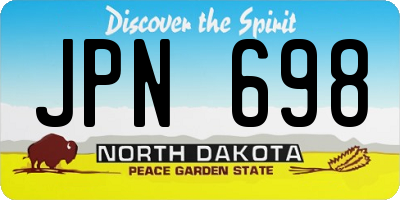ND license plate JPN698