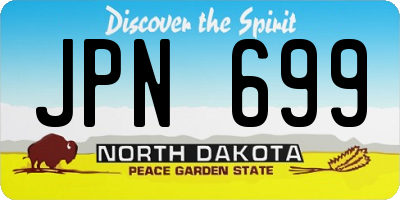 ND license plate JPN699