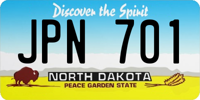 ND license plate JPN701