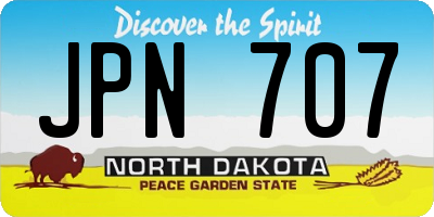 ND license plate JPN707