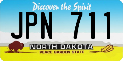 ND license plate JPN711