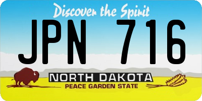 ND license plate JPN716