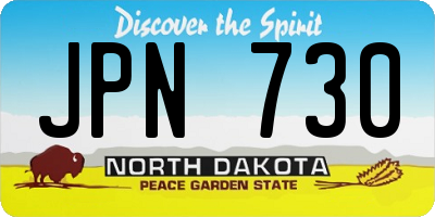 ND license plate JPN730