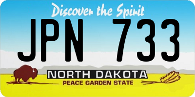 ND license plate JPN733
