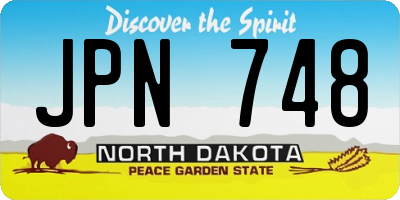 ND license plate JPN748