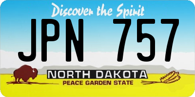 ND license plate JPN757