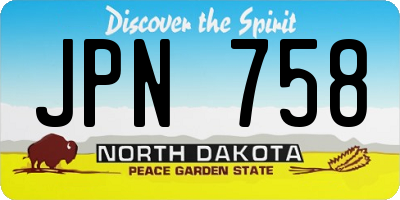 ND license plate JPN758