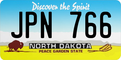 ND license plate JPN766