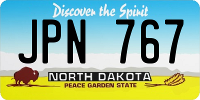 ND license plate JPN767
