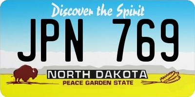 ND license plate JPN769