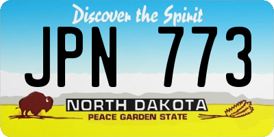 ND license plate JPN773