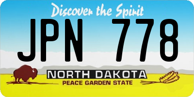 ND license plate JPN778