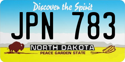 ND license plate JPN783