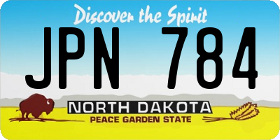 ND license plate JPN784