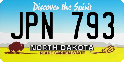 ND license plate JPN793