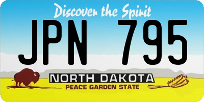 ND license plate JPN795