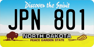 ND license plate JPN801
