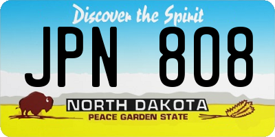 ND license plate JPN808