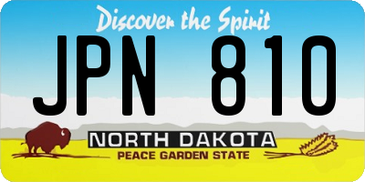 ND license plate JPN810
