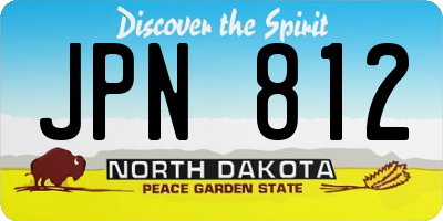 ND license plate JPN812