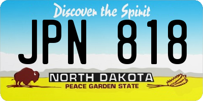 ND license plate JPN818