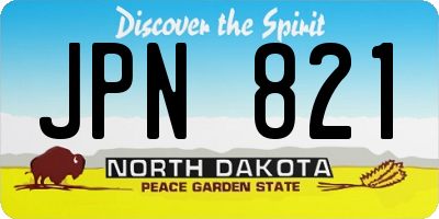 ND license plate JPN821