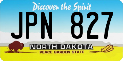 ND license plate JPN827