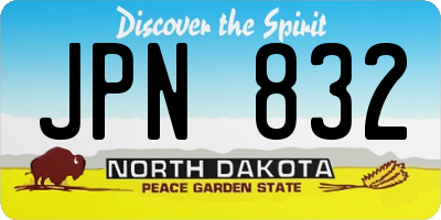 ND license plate JPN832