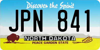 ND license plate JPN841
