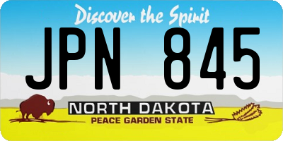 ND license plate JPN845