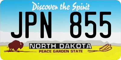 ND license plate JPN855